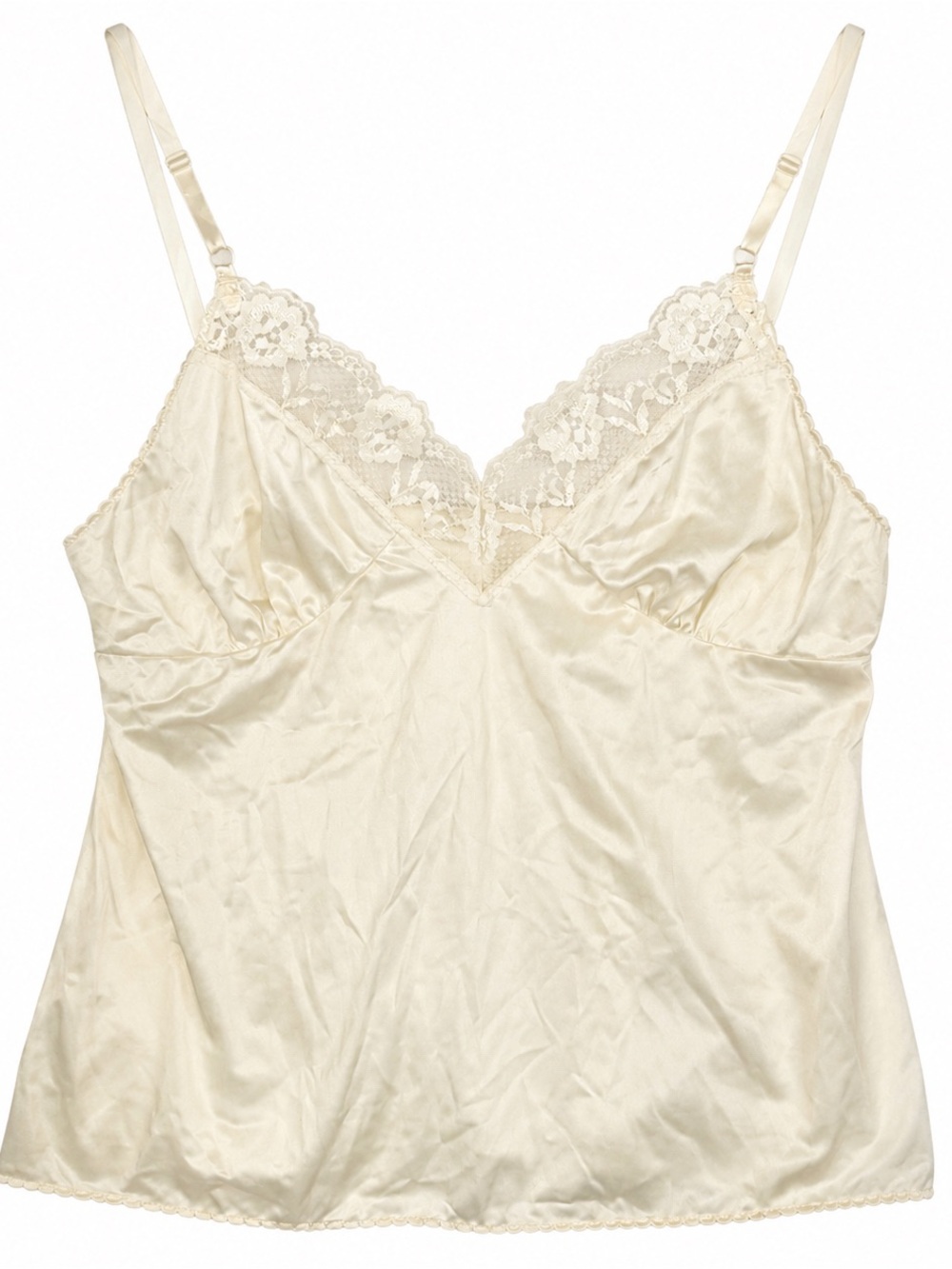 VTG Ivory Satin Lace Camisole NWT Deadstock Lingerie Top Size 36